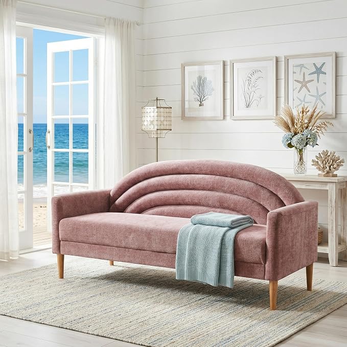 63" Small Loveseat Sofa for Small Spaces, Mid Century Modern Sofa, Linen by QNZK