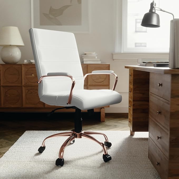 Flash Furniture Whitney Mid-Back Swivel LeatherSoft Desk Chair - Image 2