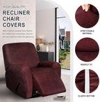 ANARACHON Leather Look Recliner Chair Covers, 4-Pieces Stretch Recliner Cover - Image 4