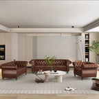 QHITTY 3 Piece Living Room Set, Sectional Chesterfield Sofa Chair Contemporary - Image 8