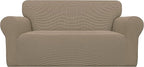 Easy-Going Stretch Loveseat Couch Covers Washable Natural | 1-Piece Loveseat by Easy-Going