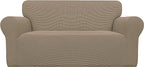 Easy-Going Stretch Oversized Loveseat Couch Covers Washable Natural | 1-Piece by Easy-Going