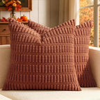 MIULEE Fall Decorative Throw Pillow Covers 16x16 Dark Rust Pack of 2 | by MIULEE
