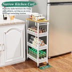 OKZEST Utility Slim Storage Cart, 4-Tier Narrow Bathroom Organizers and Storage - Image 8