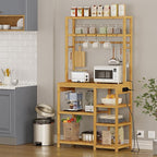 Bakers Rack with Power Outlets, 8-Tier Microwave Stand, Kitchen Utility Storage - Image 3