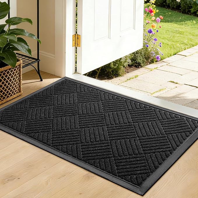 Front Door Mat, Heavy Duty Waterproof Doormat 29.5"x17", Stain Fade Resistant by WELDUN%E2%80%94IdealChoiceforHome