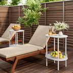 White Side Table Set of 2, Small Modern Round Side Table - Image 7