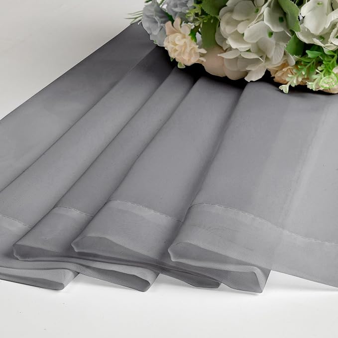 Short Sheer Curtains 30 Inches 2 Panels Set, Kitchen Tiers Light Filtering Rod - Image 8