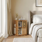 YOWOS Rotating Bookshelf Tower, 360° Display Spinning Bookcase, Bamboo - Image 6
