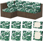 8Pcs Outdoor Cushion Covers, Stretch Patio Furniture Couch Chair Slipcovers | by VORSHAPE