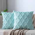 Set of 2 Soft Moroccan Throw Pillow Covers 16x16 Inch Plush Boho Decorative by Cozoomy