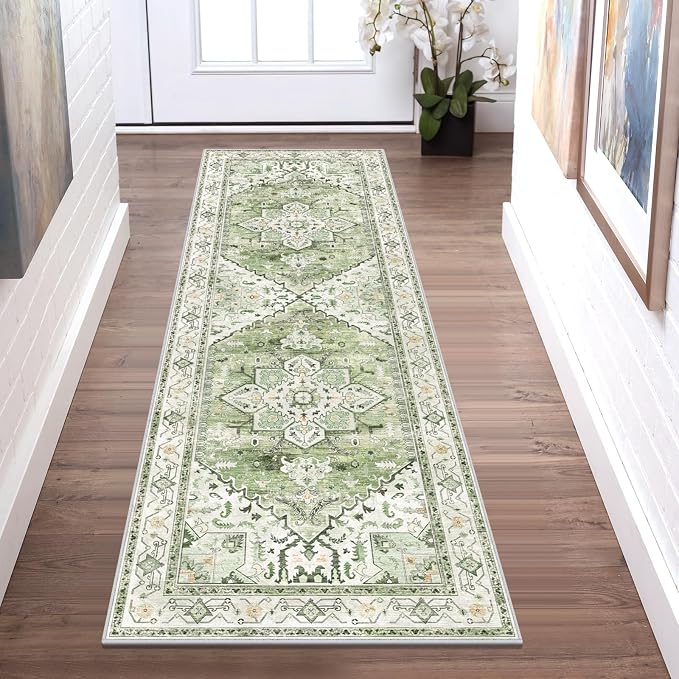 Yamaziot Washable Runner Rug, 2x6 Non-Slip Boho Vintage Hallway Kitchen Rug | by Yamaziot