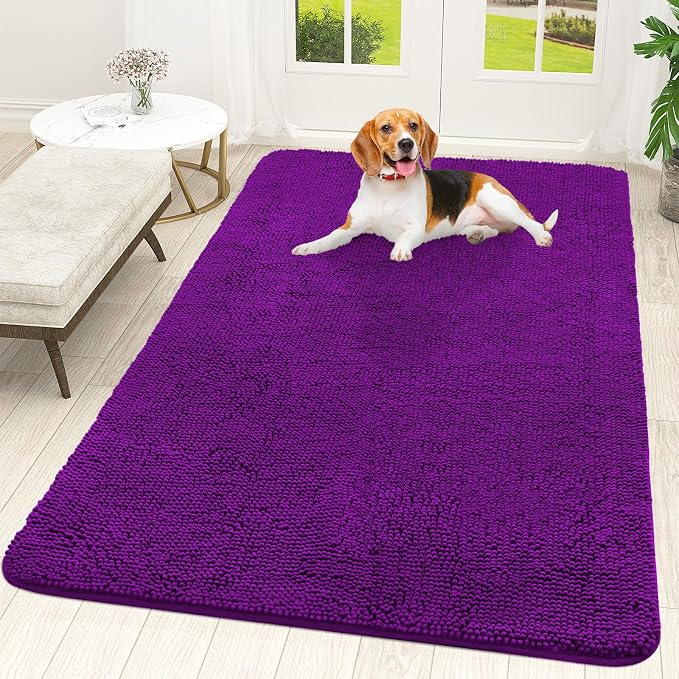 OLANLY Dog Door Mat for Muddy Paws 59x35, Super Absorbent Chenille Mud Mat | by OLANLY