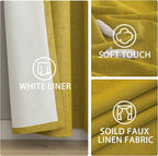 Yakamok Mustard Yellow Linen Textured Curtains 84 Inches Long - Image 6