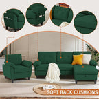 2 Piece Sectional Sofa Set, 3 Seat L Shaped Couches - Image 4
