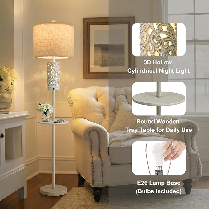OYEARS Dimmable Farmhouse Floor Lamp - Image 5
