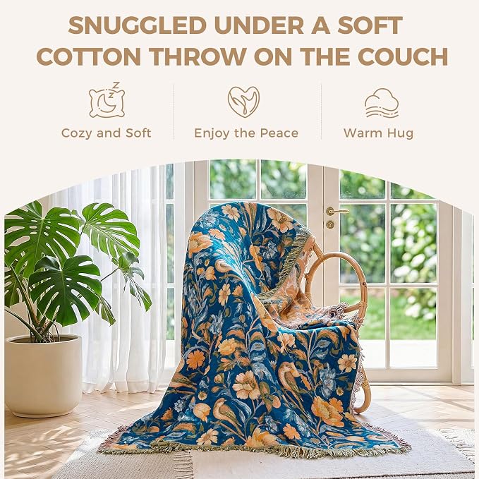 LUTBM Boho Throw Blanket for Couch Sofa Chair Cotton Summer Blankets for - Image 5