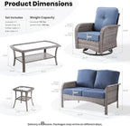 ovios 5-Piece Patio Furniture Set, Outdoor Wicker Sofa - Image 9