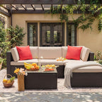 Devoko 5 Pieces Patio Furniture Sets All Weather Outdoor Sectional Patio Sofa - Image 7