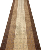 Custom Length Hallway Runner Rug, Slip Resistant, Meander Brown, 26 Inch X 4 - Image 3
