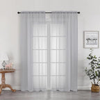 Light Grey Sheer Curtains 78 inches Long 2 Panels Set by OWENIE