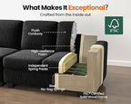 CHIC HOUSE Middle Module for Modular Couch, Corduroy Customizable Chaise - Image 8