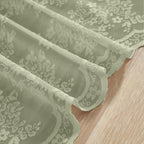 YJ YANJUN Vintage Lace Curtains 36 Inch Length-Victorian Floral Pattern Boho - Image 5