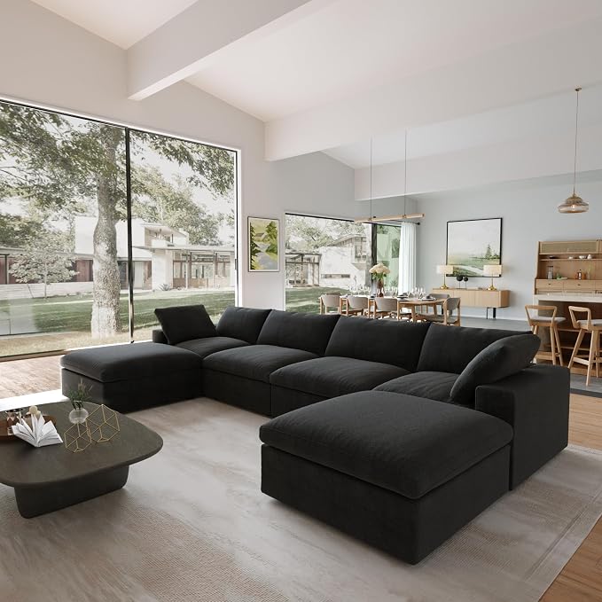 JACH 160.6" U-Shaped Sectional Couch, Modern Modular Convertible Sofa - Image 5