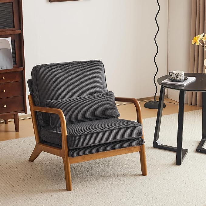Karl home Mid-Century Modern Accent Chair, Living Room Chairs by Karlhome