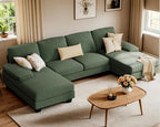 Furniwell Convertible Sectional Sofa Couch, 4 Seat Sofa Set - Image 6