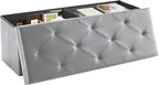 DUMOS 43 Inch Folding Storage Ottoman Bench, Large Storage Chest withThicker by DumosLifestyle