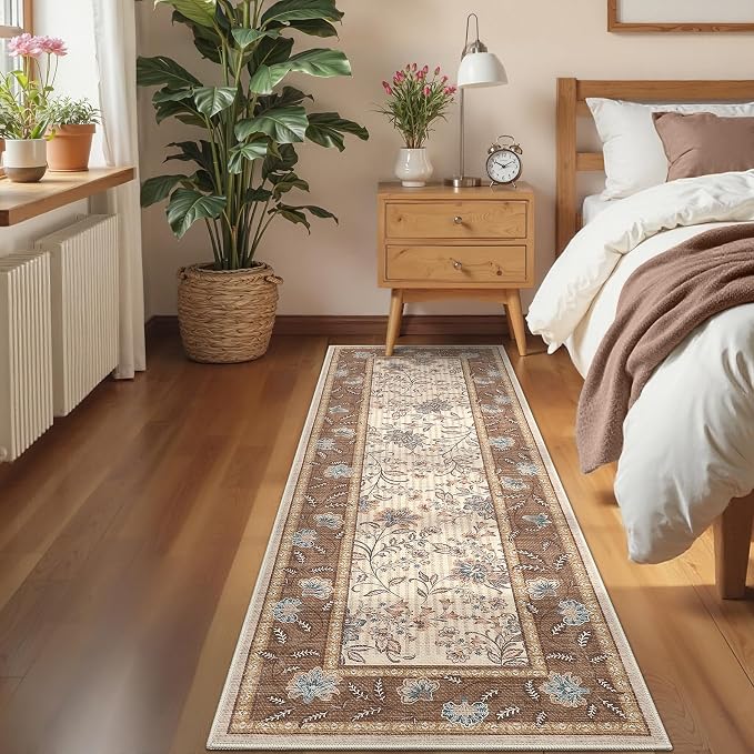 GarveeHome 2x6 Washable Runner Rug Brown Non Slip Kitchen Runner | Hallway Soft by GarveeHome