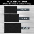 Front Door Mat, Indoor Outdoor Welcome Entryway Muddy Entrance, 30x17 Black | - Image 5