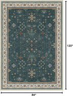 Dark Green Vintage 7x10 Washable Rugs - Image 2