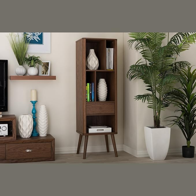 Baxton Furniture Studios Ellingham Mid-Century Retro Modern Cabinet Bookcase - Image 2