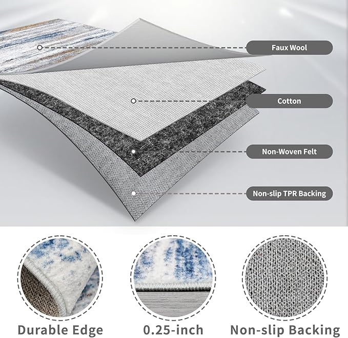 3x8 Washable Runner Rug for Family: Easy-to-Clean Runners for Hallway Entryway - Image 7