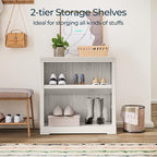 LINSY HOME 2-Tier Bookcase and Bookshelf, Small Wood Display Storage Shelves - Image 4