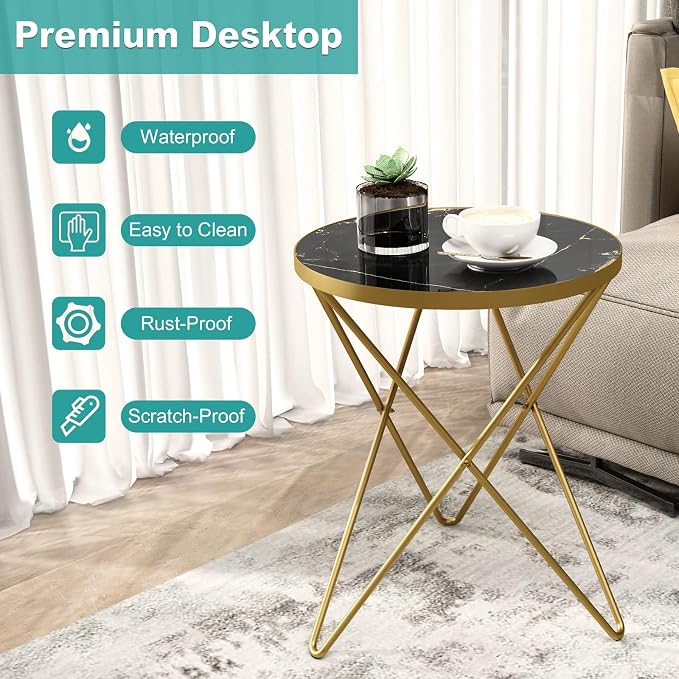 HLR Modern Round Side Table, End Table - Image 6