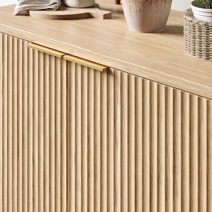 Evermagin 63" Oak Buffet Cabinet - Image 5