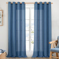 YoungsTex Navy Blue Linen Curtains 95 Inch Length by YoungsTex