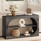Console Table, 55-Inch Entryway Tables 3-Tier Wood Narrow Sofa Tables by Tarnorci