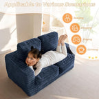 MAXYOYO Extra Wide Kids Bean Bag Chair, Comfy Faux Fur Bean Bag Sofa - Image 8