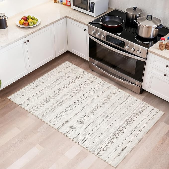 cotiled Washable 3x5 Entryway Rugs: Boho Moroccan Soft Small Rug | Solve Modern - Image 4
