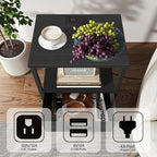 TUTOTAK End Table with Charging Station, Night Stand, Side Table with 2 USB - Image 6