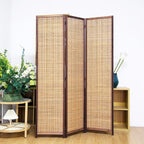 3 Panel Bamboo Room Divider Screen, 5.6 FT Tall Bamboo Divider Folding Panel - Image 4