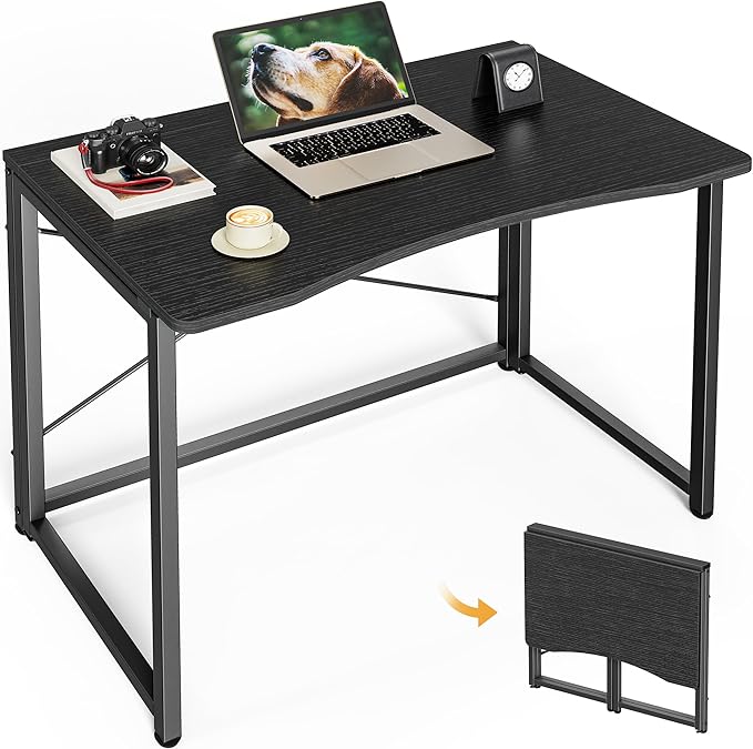 Huuger Folding Desk for Small Spaces, 31.5 Inch Foldable Computer Table by Huuger