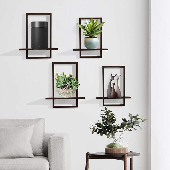 PHOENANCEE Square Floating Shelves, Wall Plants Holder, Bathroom Wall Decor - Image 5