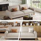 EASE MOOSE 88.5" Large Seat Faux Leather Loveseat Sofa, Waterproof and - Image 8