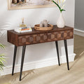 Bme Console Modern Mid-Century 2 Drawers, Unique Geometric Design Sofa Table by Bme