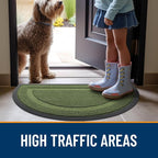 OLANLY Half Circle Front Door Mat Outside 35x23 All-Season Rubber Doormat | - Image 6